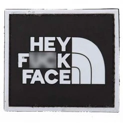 101 INC HEY F**K FACE | Hook & Loop Morale Patch, 6.5cm X 5.7cm Insignia & Patches