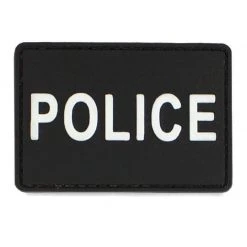 Unbranded POLICE PATCH BLACK | 3D PVC With Hook & Loop, 9.8 Cm X 5 Cm