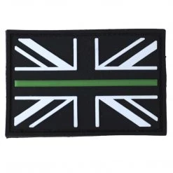 Kombat UK THIN GREEN LINE UNION JACK FLAG PATCH | PVC, Hook & Loop, 7.4cm X 5cm