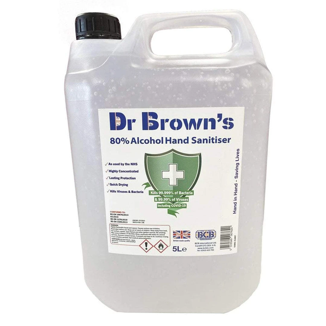 BCB International BCB DR. BROWN'S HAND SANITISER | UK Made, Over 80% Alcohol 12 BCB International BCB DR. BROWN'S HAND SANITISER | UK Made, Over 80% Alcohol