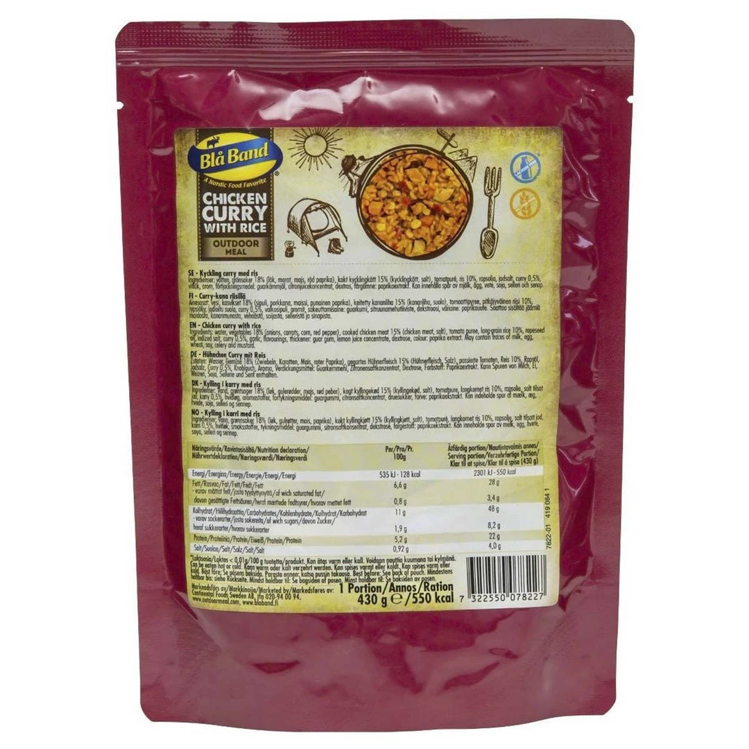 BLA BAND CHICKEN CURRY WITH RICE | Ready Made Main Meal, 550 KCAL Camping & Survival 1 BLA BAND CHICKEN CURRY WITH RICE | Ready Made Main Meal, 550 KCAL Camping & Survival