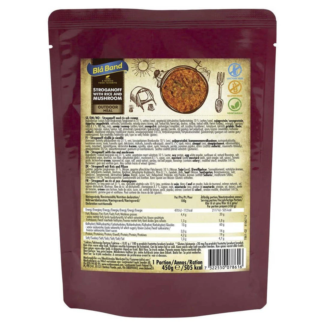 BLA BAND STROGANOFF WITH RICE & MUSHROOM | Ready Made Meal, 505 KCAL 1 BLA BAND STROGANOFF WITH RICE & MUSHROOM | Ready Made Meal, 505 KCAL