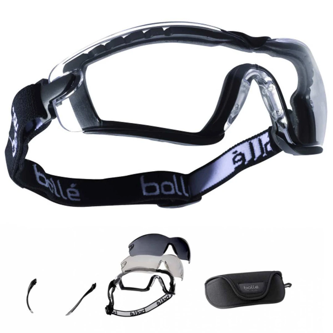 BOLLE COBRA KIT | Safety Goggles With Headband, 3 Lens Kit 1 BOLLE COBRA KIT | Safety Goggles With Headband, 3 Lens Kit