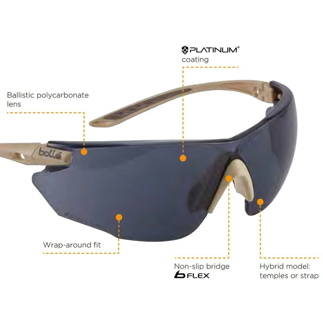 BOLLE COMBAT | Ballistic Tactical Glasses, 3 Lens Kit Sunglasses 3 BOLLE COMBAT | Ballistic Tactical Glasses, 3 Lens Kit Sunglasses