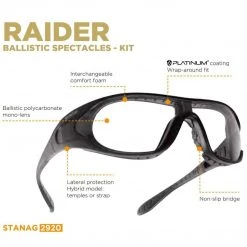 BOLLE RAIDER KIT | Ballistic Tactical Glasses, 3 Lens Kit Sunglasses