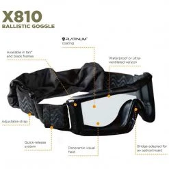 BOLLE X810 | Ballistic Tactical Goggles, Clear Lens, STANAG 4296 Equipment