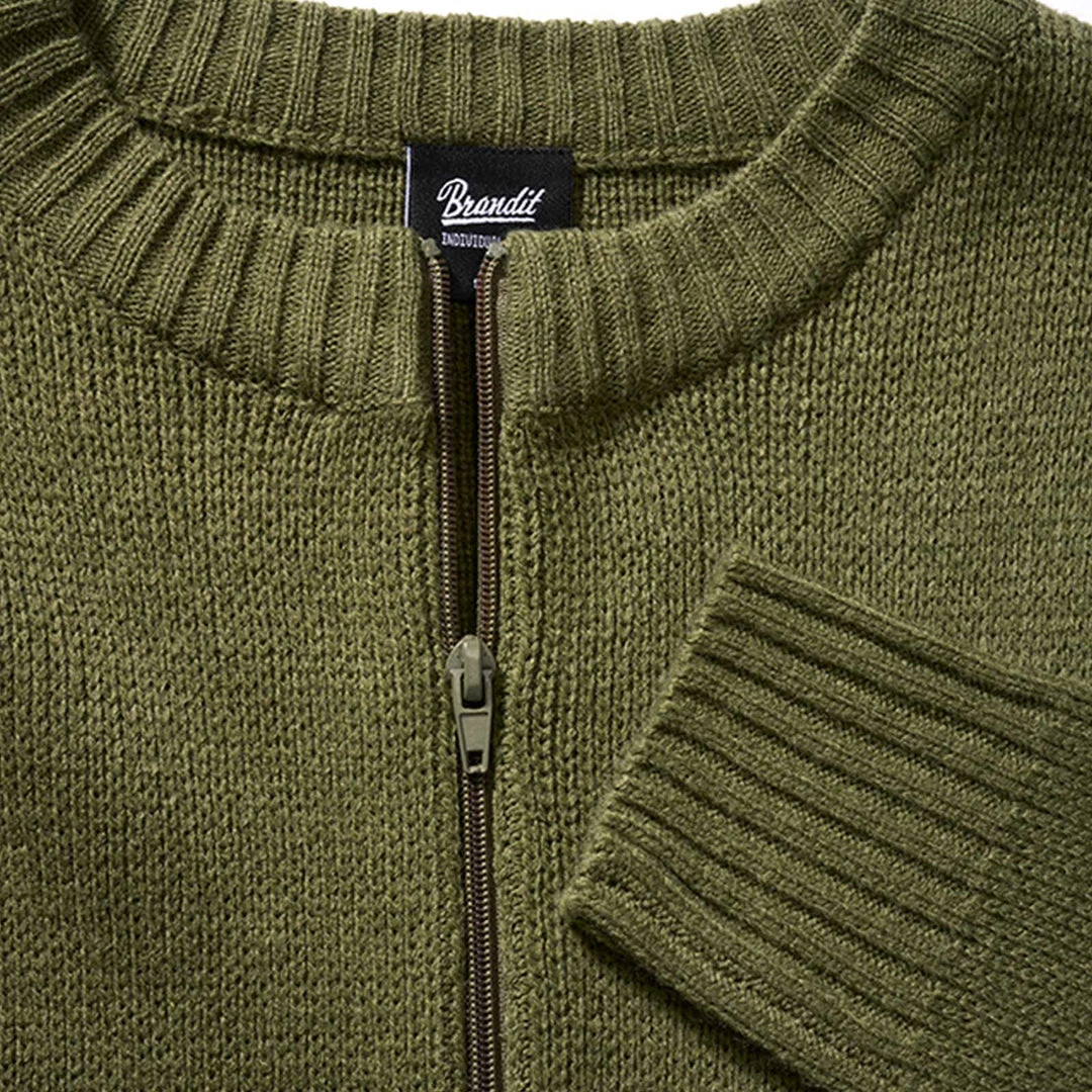 BRANDIT ARMEE PULLOVER | Men's Military Knitted Jumper With 1/4 Zip 4 BRANDIT ARMEE PULLOVER | Men's Military Knitted Jumper With 1/4 Zip