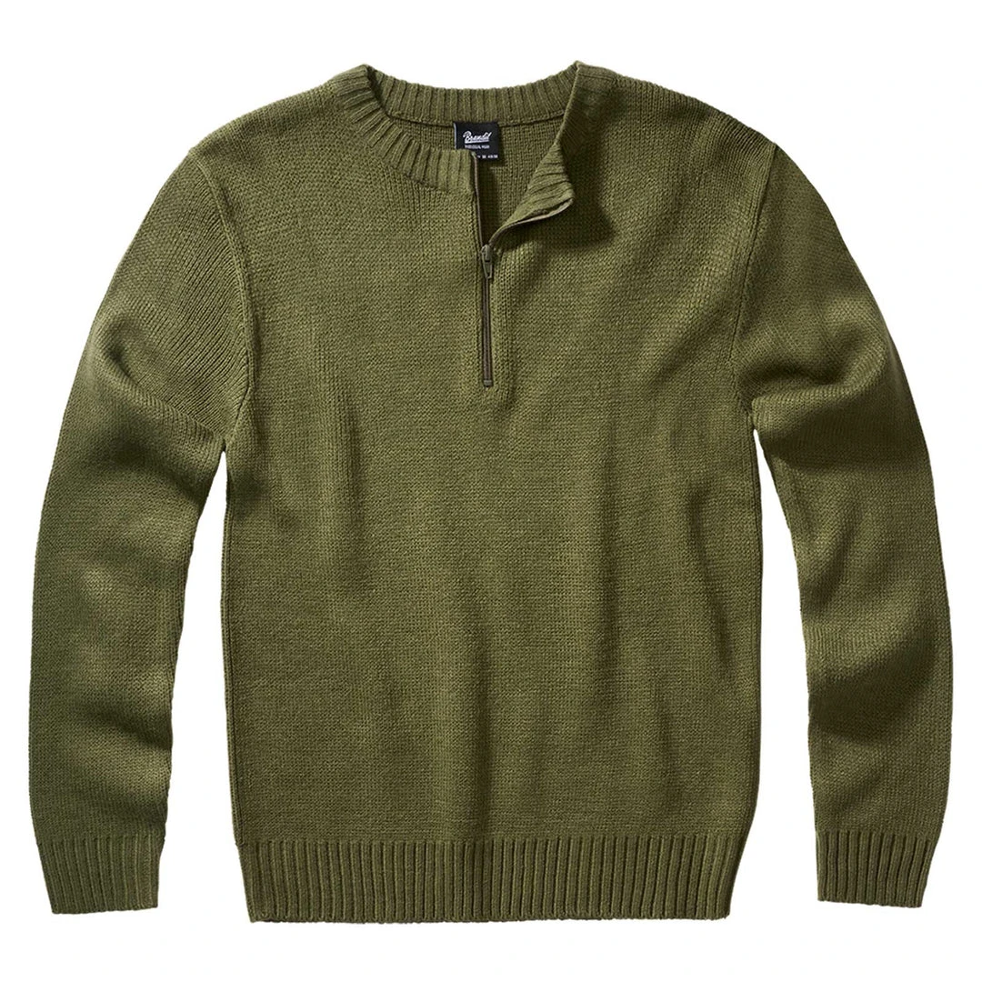 BRANDIT ARMEE PULLOVER | Men's Military Knitted Jumper With 1/4 Zip 2 BRANDIT ARMEE PULLOVER | Men's Military Knitted Jumper With 1/4 Zip