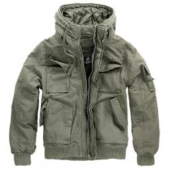 BRANDIT BRONX HOODED JACKET | Vintage Army Coat With Quilted Lining