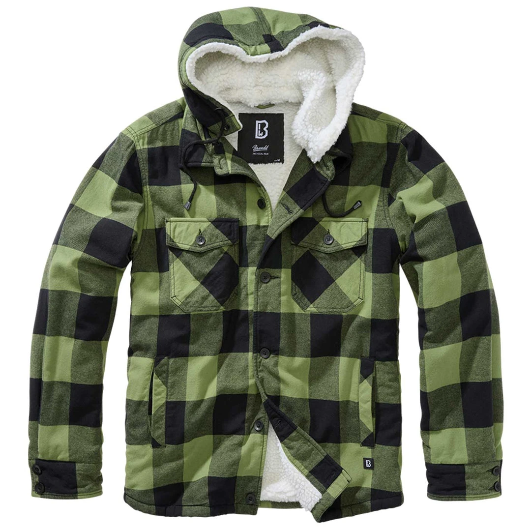 BRANDIT HOODED CHECK JACKET | Men's Padded Coat With Fleece Lining Clothing 1 BRANDIT HOODED CHECK JACKET | Men's Padded Coat With Fleece Lining Clothing