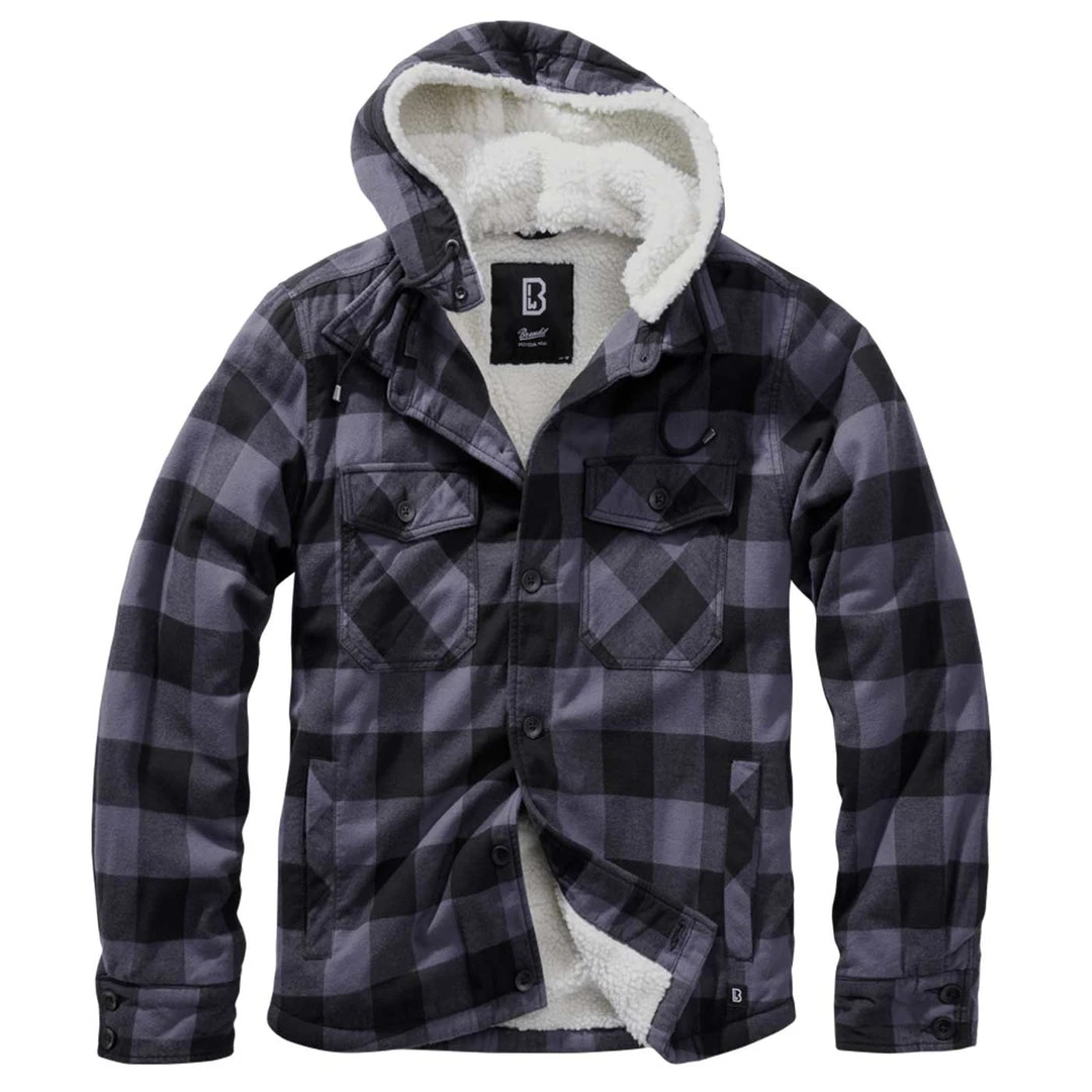 BRANDIT HOODED CHECK JACKET | Men's Padded Coat With Fleece Lining Clothing 5 BRANDIT HOODED CHECK JACKET | Men's Padded Coat With Fleece Lining Clothing