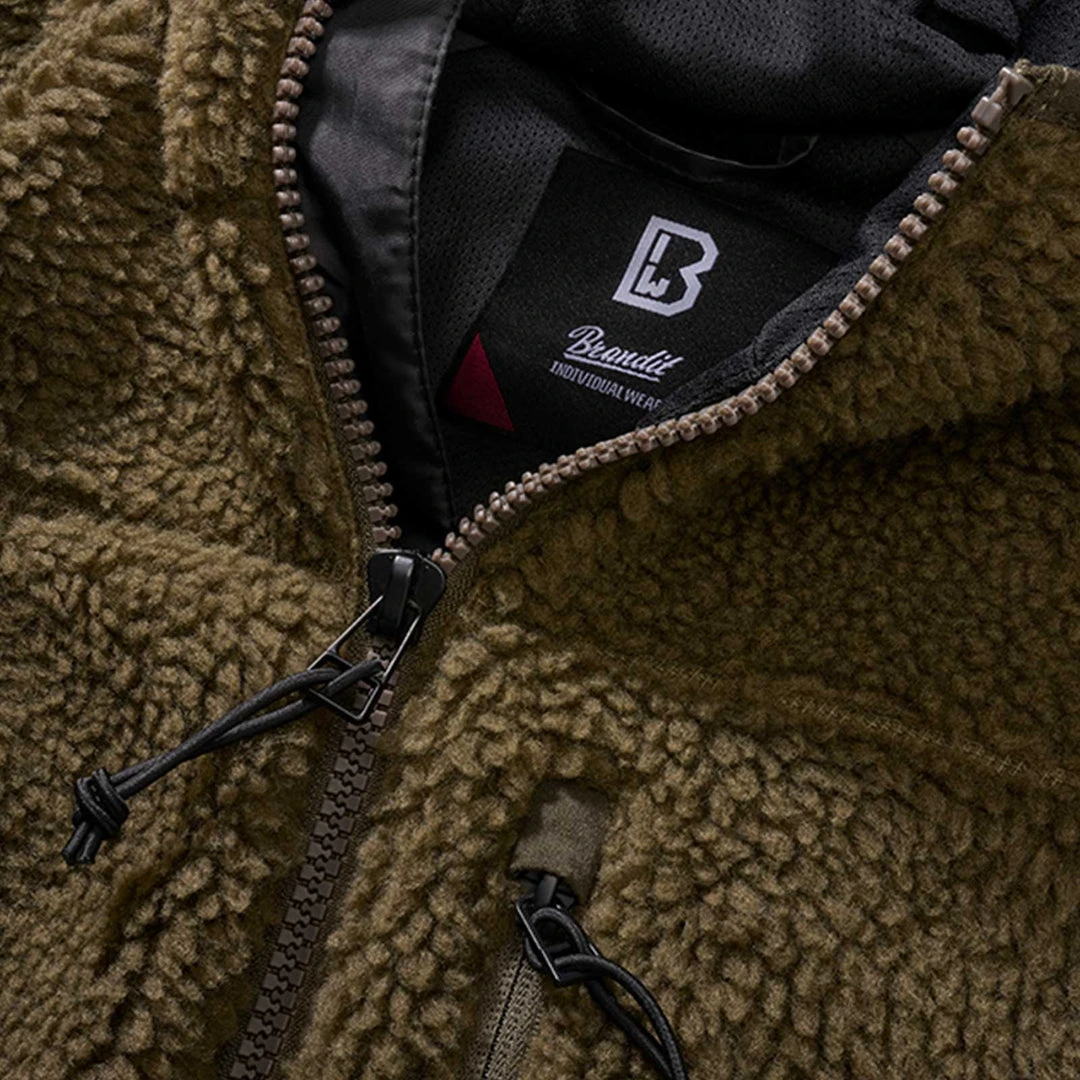 BRANDIT LADIES TEDDY FLEECE HOODED JACKET | Full Zip Thermal Coat 3 BRANDIT LADIES TEDDY FLEECE HOODED JACKET | Full Zip Thermal Coat