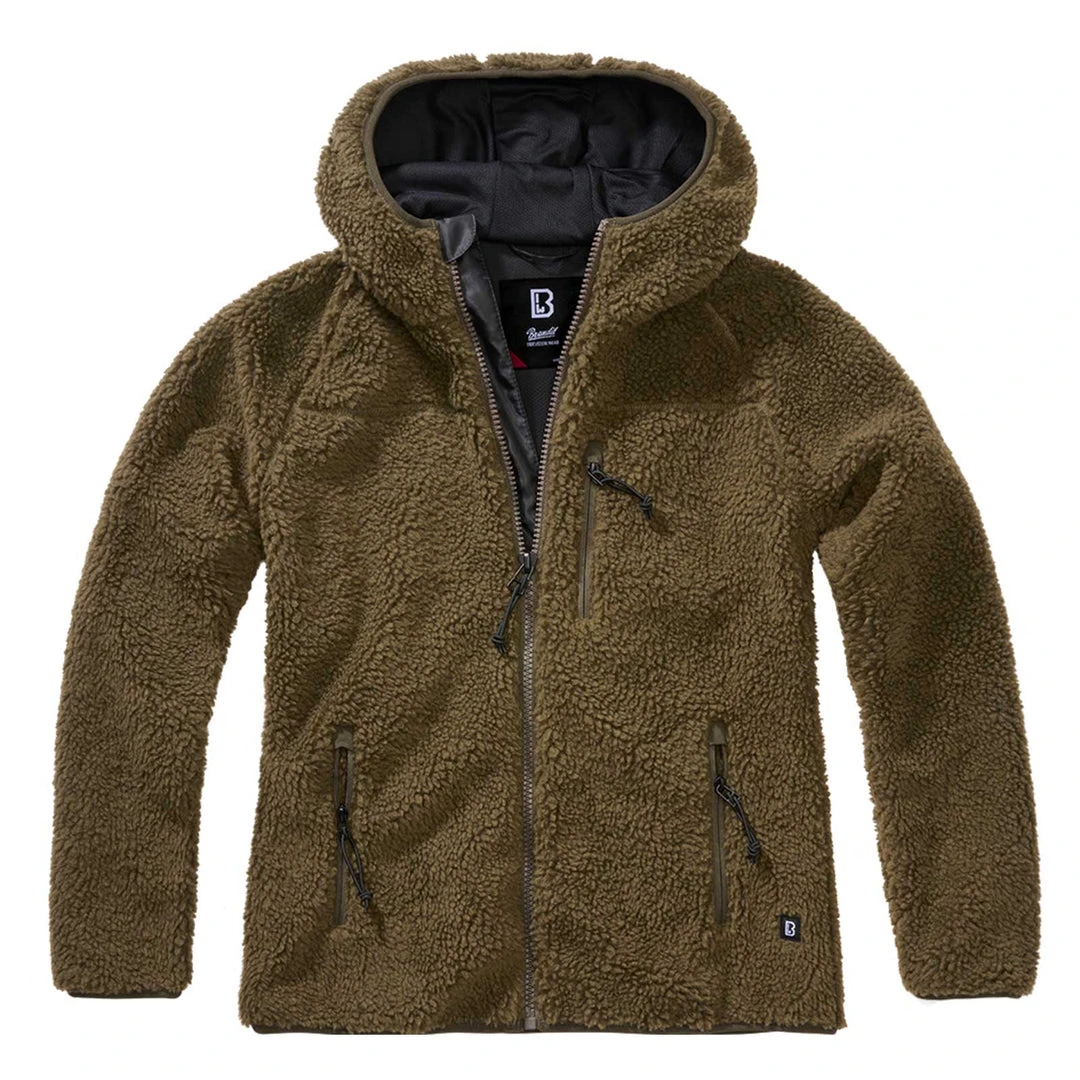 BRANDIT LADIES TEDDY FLEECE HOODED JACKET | Full Zip Thermal Coat 1 BRANDIT LADIES TEDDY FLEECE HOODED JACKET | Full Zip Thermal Coat