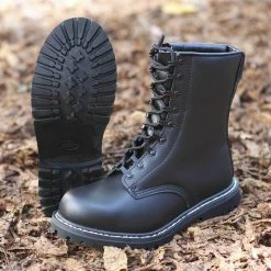 BRANDIT PARATROOPER STEEL TOE COMBAT BOOTS BLACK | Full Leather