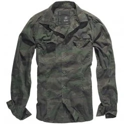 BRANDIT SLIM FIT SHIRT | Men's Vintage Military Long Sleeve Shirt Clothing
