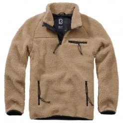 Clothing BRANDIT TEDDY FLEECE TROYER JACKET | Men's 1/4 Zip Thermal Outer Layer