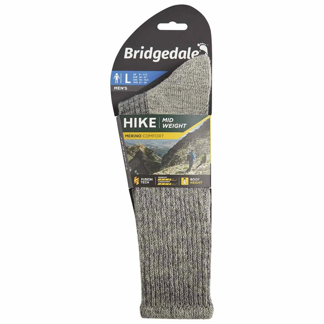BRIDGEDALE MEN'S MIDWEIGHT MERINO COMFORT BOOT SOCKS | Hiking 4 BRIDGEDALE MEN'S MIDWEIGHT MERINO COMFORT BOOT SOCKS | Hiking