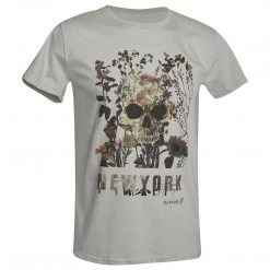 Defcon 5 D.FIVE SKULL WITH FLOWERS TEE | Men's Short Sleeve Graphic T-Shirt