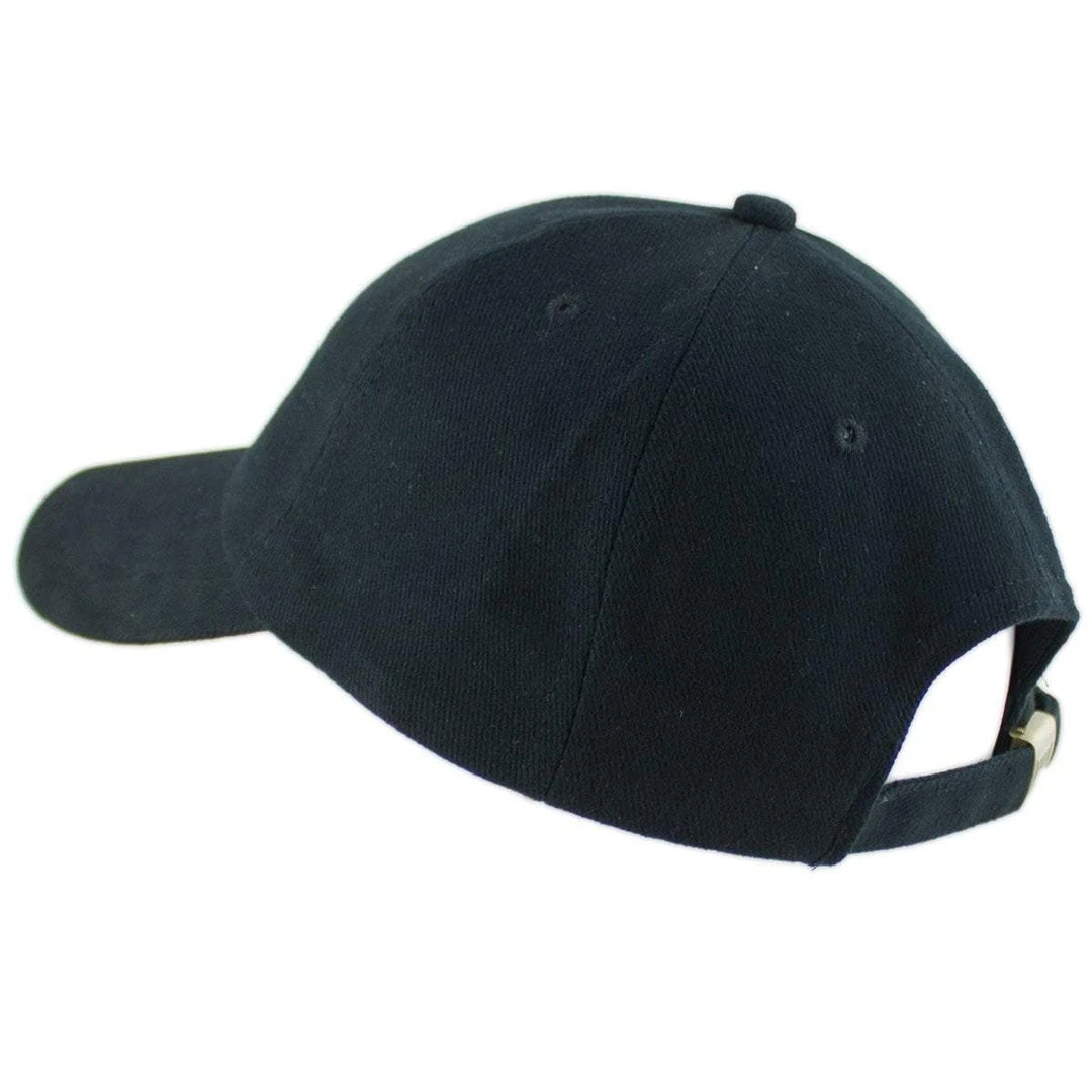 FRUIT OF THE LOOM PLAIN BLACK STRAPBACK CAP | Uniform Baseball Hat 3 FRUIT OF THE LOOM PLAIN BLACK STRAPBACK CAP | Uniform Baseball Hat