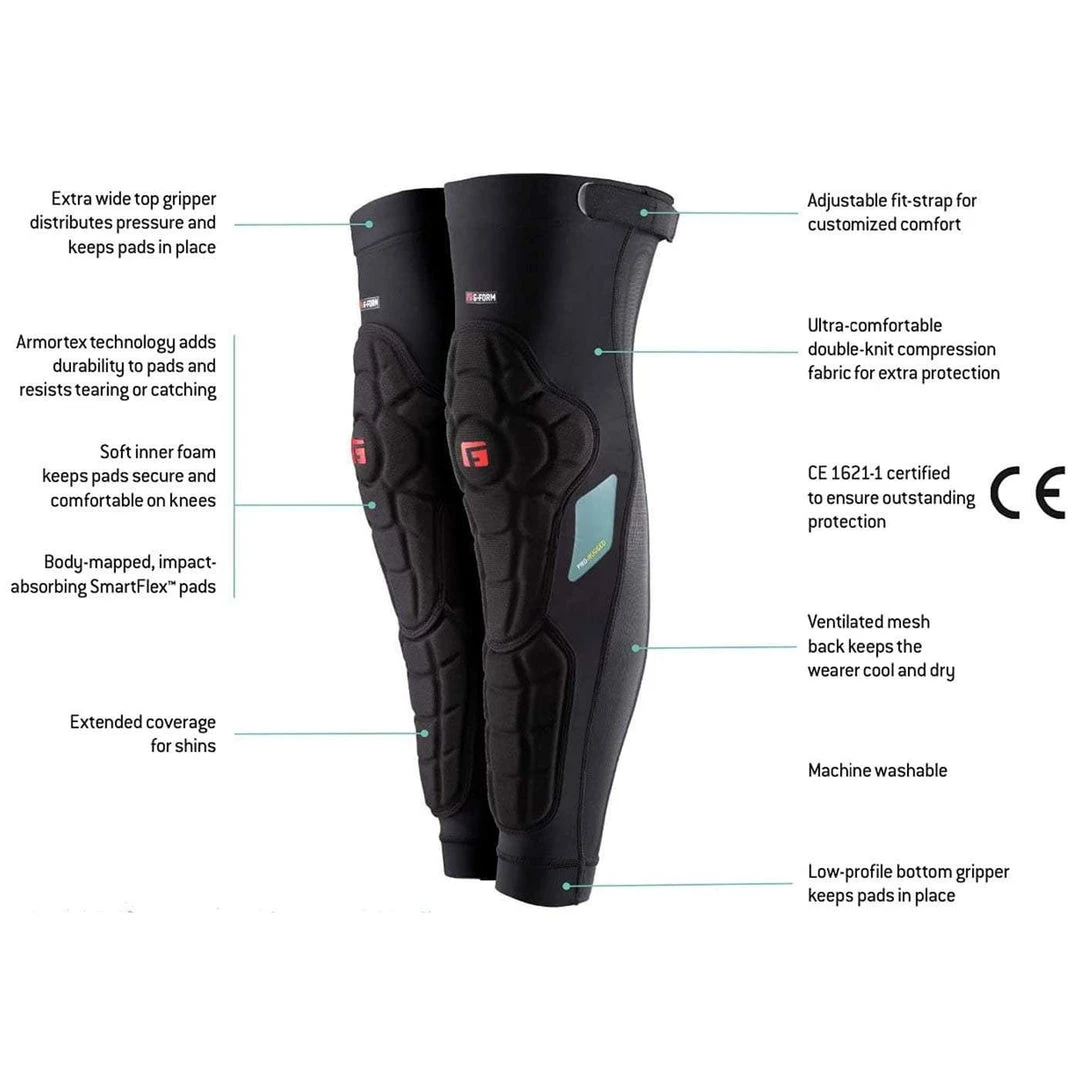 Equipment G-FORM PRO-RUGGED KNEE SHIN GUARD | Impact Protection Pads, Black 2 Equipment G-FORM PRO-RUGGED KNEE SHIN GUARD | Impact Protection Pads, Black