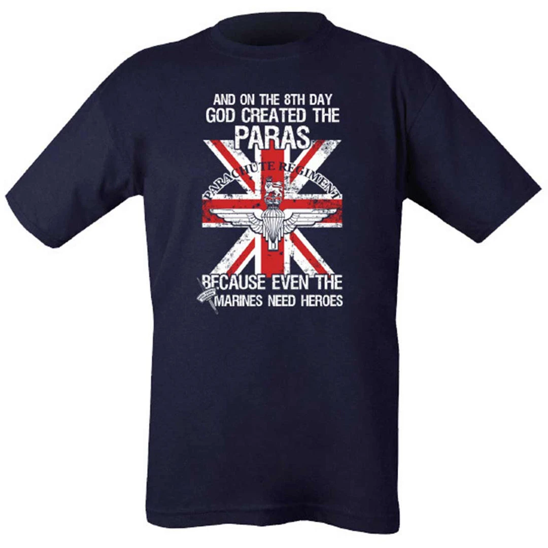 Kombat UK GOD CREATED PARAS T-SHIRT | Men's Cotton Short Sleeve Military Tee Clothing 1 Kombat UK GOD CREATED PARAS T-SHIRT | Men's Cotton Short Sleeve Military Tee Clothing