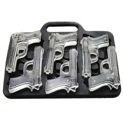 Kombat UK GUN ICE CUBE TRAY | Reusable, Novelty Shaped, Makes Six Cubes