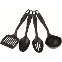HIGHLANDER 4-PIECE UTENSIL SET | Plastic Ladle, Spatula & Spoons Set Camping & Survival