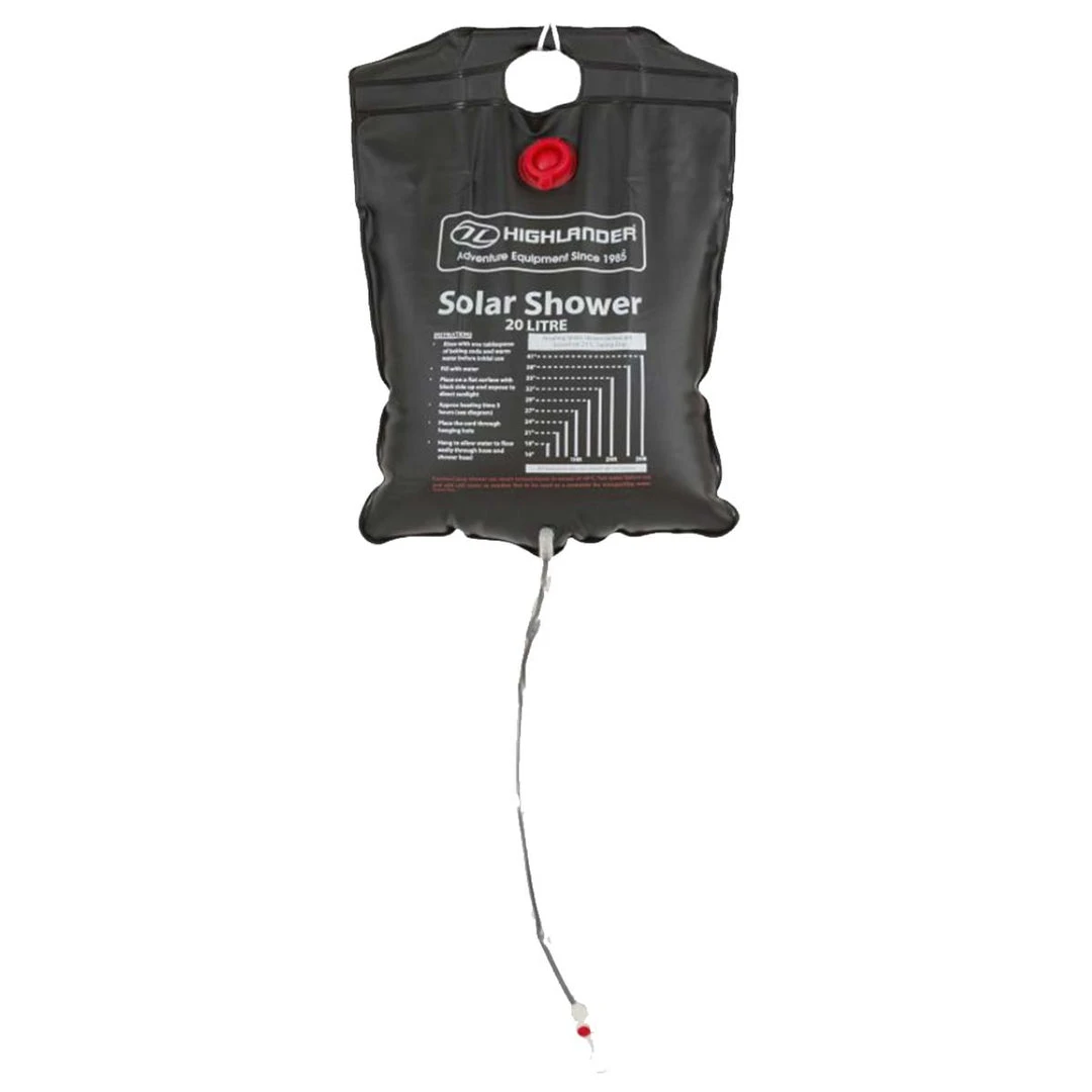 Camping & Survival HIGHLANDER CAMPING SHOWER | Solar Heated Portable Outdoor Shower, 20L Camping & Survival HIGHLANDER CAMPING SHOWER | Solar Heated Portable Outdoor Shower, 20L