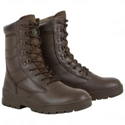 HIGHLANDER DELTA BOOTS BROWN | Men's Full Leather Combat Boots Footwear