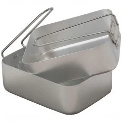 HIGHLANDER MESS TINS | Aluminium, With Folding Handles, Two-Piece Set Camping & Survival