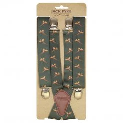 JACK PYKE ELASTICATED BRACES PHEASANT | Trouser Suspenders, 3.5cm Wide