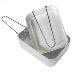 Kombat UK KOMBAT 2-PIECE ALUMINIUM MESS TINS | With Folding Handles, Set Of Two Camping & Survival