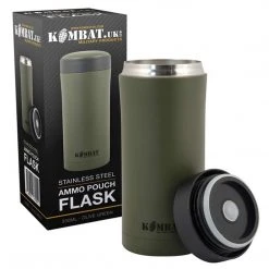 Kombat UK KOMBAT AMMO POUCH FLASK | Military Thermus With Screw Top Lid, 330ml Camping & Survival