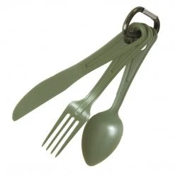 MIL-TEC 3-PIECE LEXAN KFS SET | Plastic Knife Fork Spoon Set, 16cm Camping & Survival