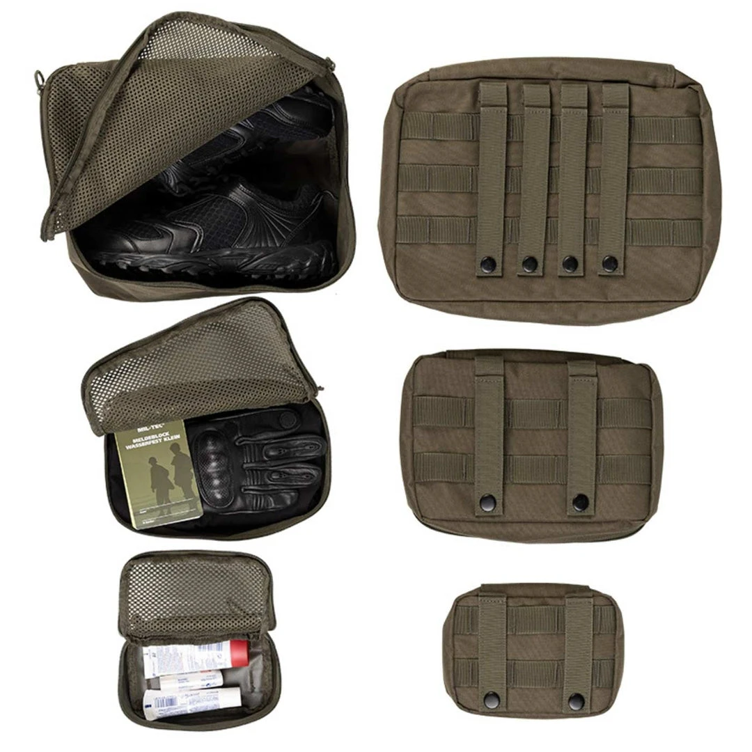 MIL-TEC 3-PIECE MESH POUCH SET | MOLLE Compatible Bag Organiser 2 MIL-TEC 3-PIECE MESH POUCH SET | MOLLE Compatible Bag Organiser