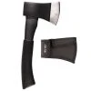 MIL-TEC BLACK STEEL HATCHET WITH COVER 28cm | Axe, Rubber Coated Hilt