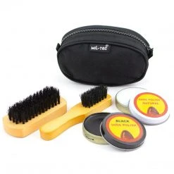 MIL-TEC BOOT CLEANING KIT | With Black Polish, Brushes, Shiner & Cloth Accessories