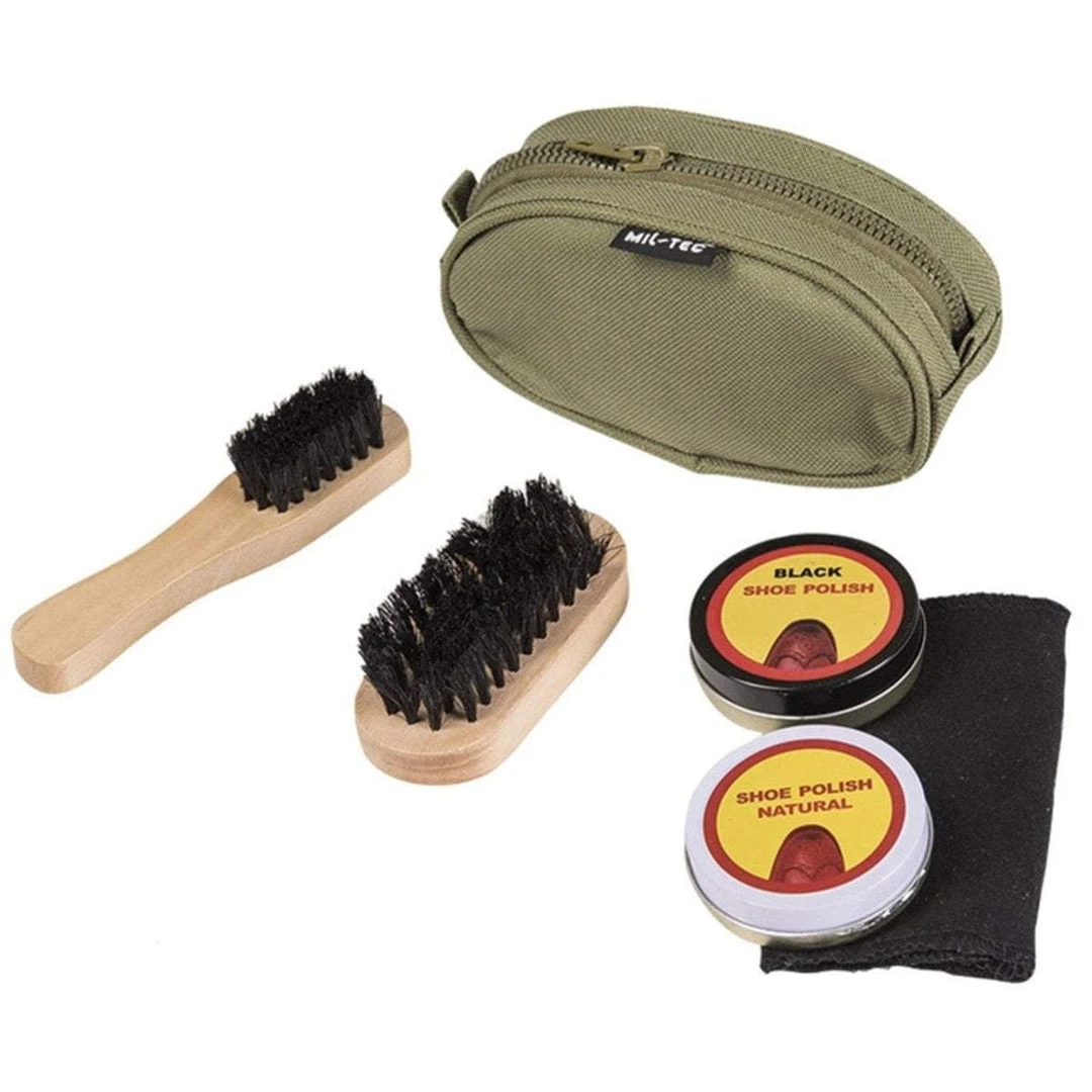 MIL-TEC BOOT CLEANING KIT | With Black Polish, Brushes, Shiner & Cloth Accessories 4 MIL-TEC BOOT CLEANING KIT | With Black Polish, Brushes, Shiner & Cloth Accessories