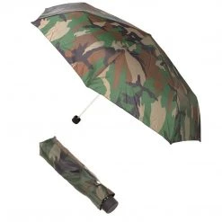 MIL-TEC WOODLAND CAMO POCKET UMBRELLA | Compact With Push Button