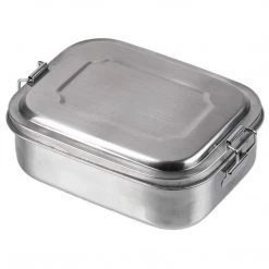 MIL-TEC DELUXE STAINLESS STEEL LUNCH BOX | Metal Food Container, 18cm Camping & Survival