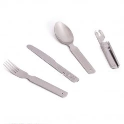 Camping & Survival MIL-TEC FOUR PIECE FIELD CUTLERY SET | Stainless Steel Camping KFS Set