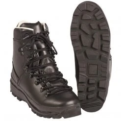 MIL-TEC GERMAN ARMY MOUNTAIN BOOTS | Waterproof, Full Leather, Black Rainwear