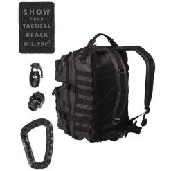 Bags, Packs & Boxes MIL-TEC LARGE TACTICAL BLACK ASSAULT BACKPACK 36L | MOLLE Rucksack