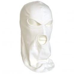 Headwear MIL-TEC LIGHTWEIGHT 3-HOLE WHITE BALACLAVA | 100% Cotton Hood