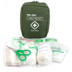 MIL-TEC MIDI FIRST AID KIT | 18-Piece IFAK Military Set, 11cm X 13.5cm Camping & Survival