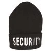 MIL-TEC SECURITY EMBROIDERED WATCH CAP | Polyacrylic Beanie Hat, Black