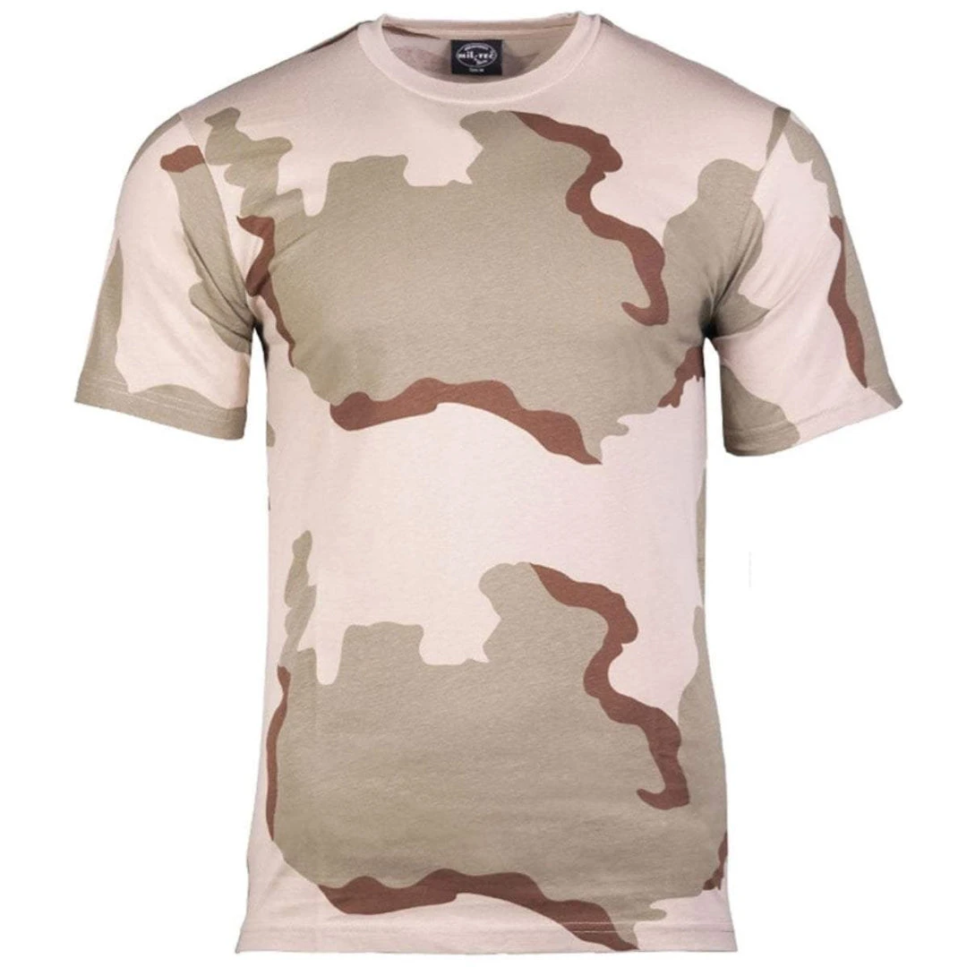 MIL-TEC 3 COLOUR DESERT CAMO T-SHIRT | Men's Short Sleeve Army Tee Clothing 1 MIL-TEC 3 COLOUR DESERT CAMO T-SHIRT | Men's Short Sleeve Army Tee Clothing