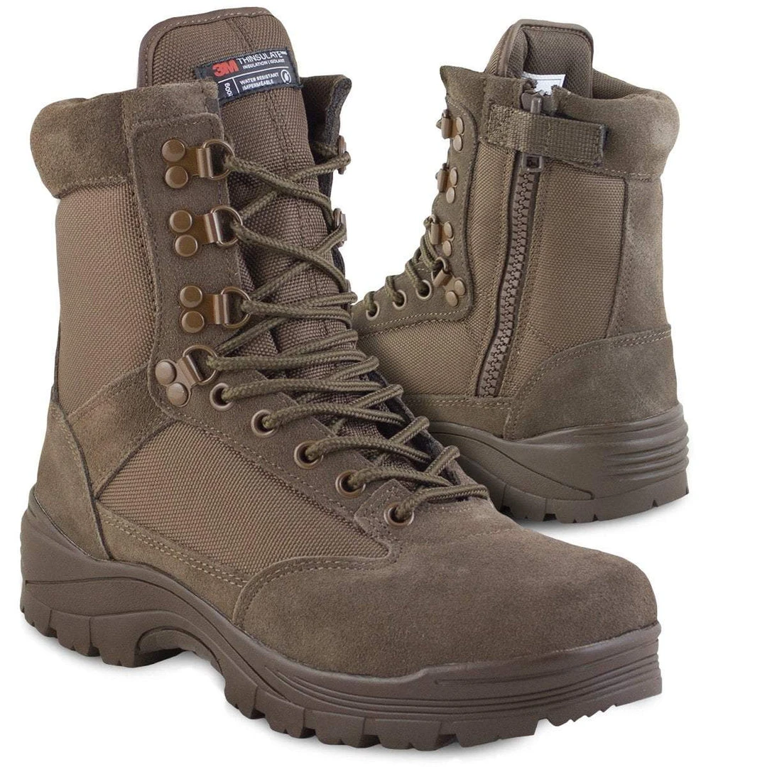 MIL-TEC SIDE-ZIP COMBAT BOOTS BROWN | Thinsulate™ Insulated, Tactical 1 MIL-TEC SIDE-ZIP COMBAT BOOTS BROWN | Thinsulate™ Insulated, Tactical