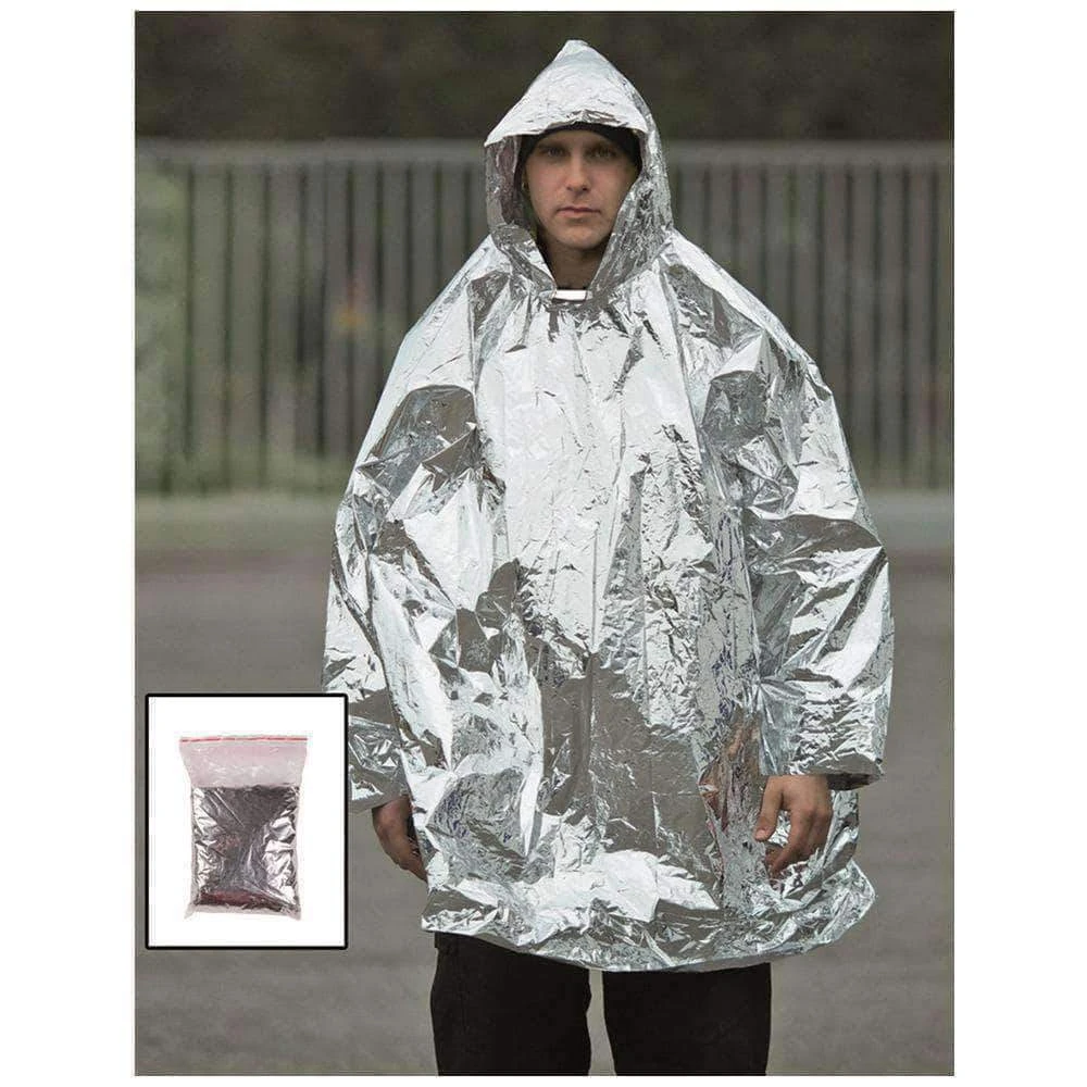 MIL-TEC SILVER SURVIVAL PONCHO | Hooded & Sleeved Design, Packable Jackets & Outer Layers MIL-TEC SILVER SURVIVAL PONCHO | Hooded & Sleeved Design, Packable Jackets & Outer Layers