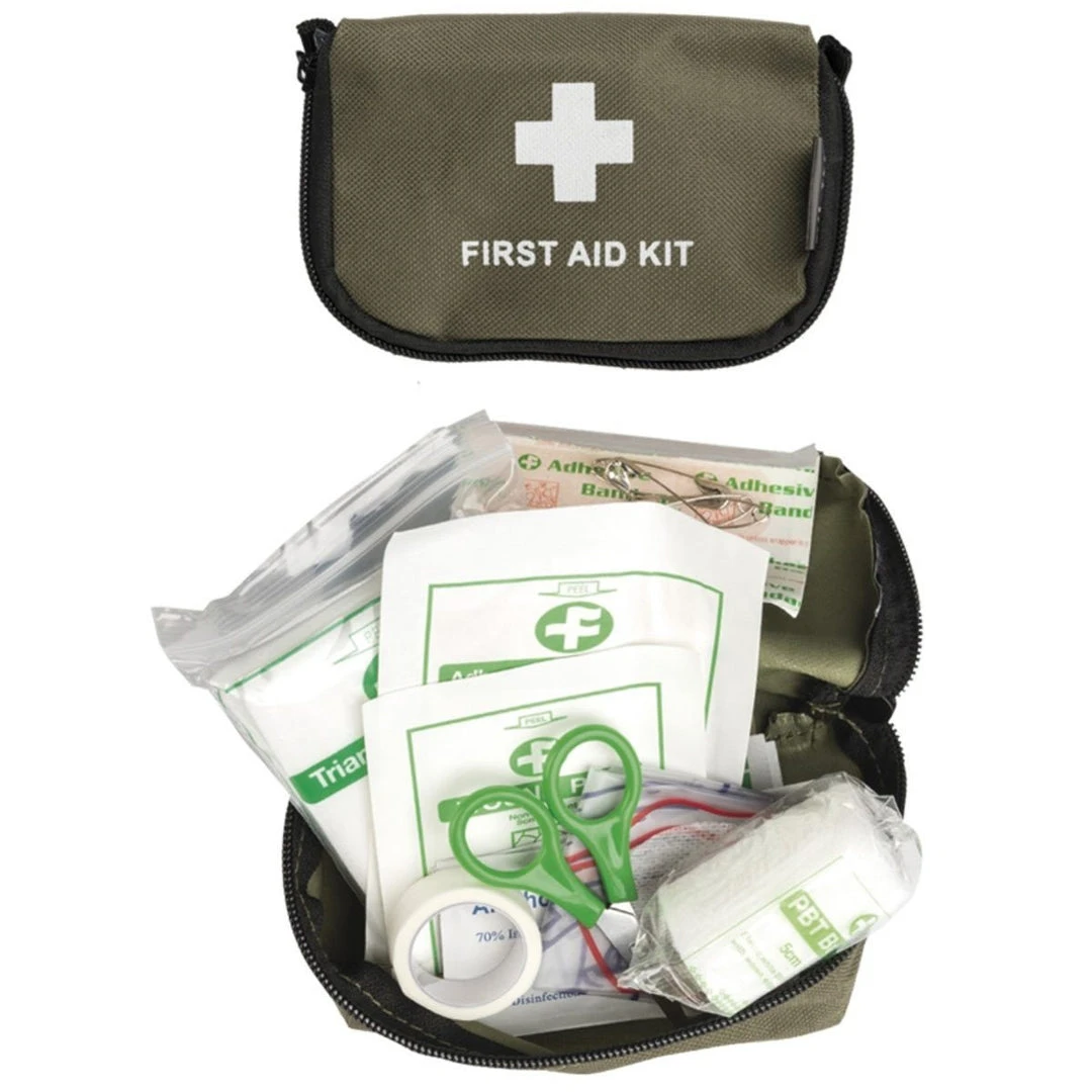 MIL-TEC SMALL FIRST AID KIT | 12-Piece Military IFAK Set, 14cm X 9cm 1 MIL-TEC SMALL FIRST AID KIT | 12-Piece Military IFAK Set, 14cm X 9cm